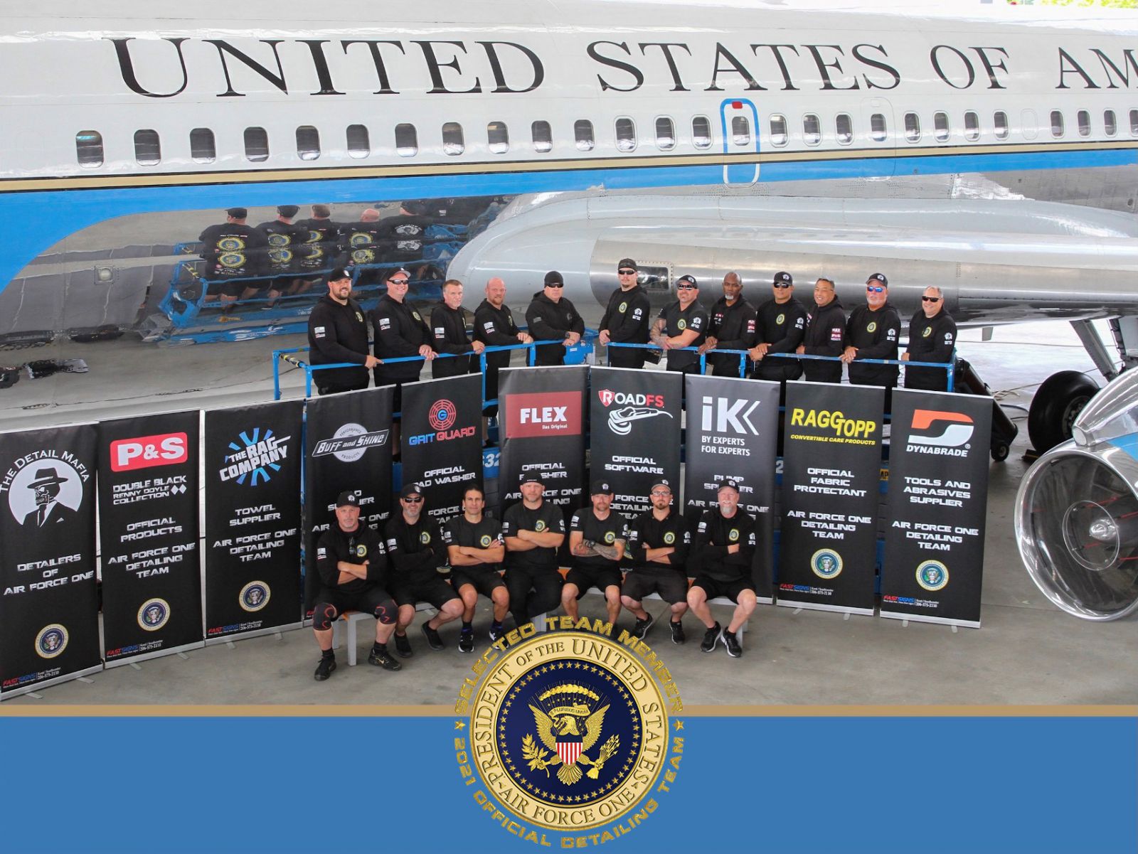 Mac Auto Detail team with Air Force One